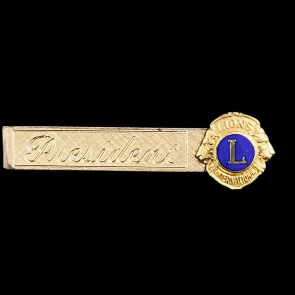 Lions Club Gold Filled President Tie Bar And Chairman Tie Tack Set (5345) - Picture 4 of 8